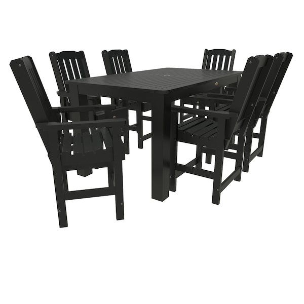 Highwood Usa Lehigh 7pc Rectangular Counter Height Outdoor Patio Furniture Dining Set 72 x 42 AD-ST7LH2CO4BA-BKE - main